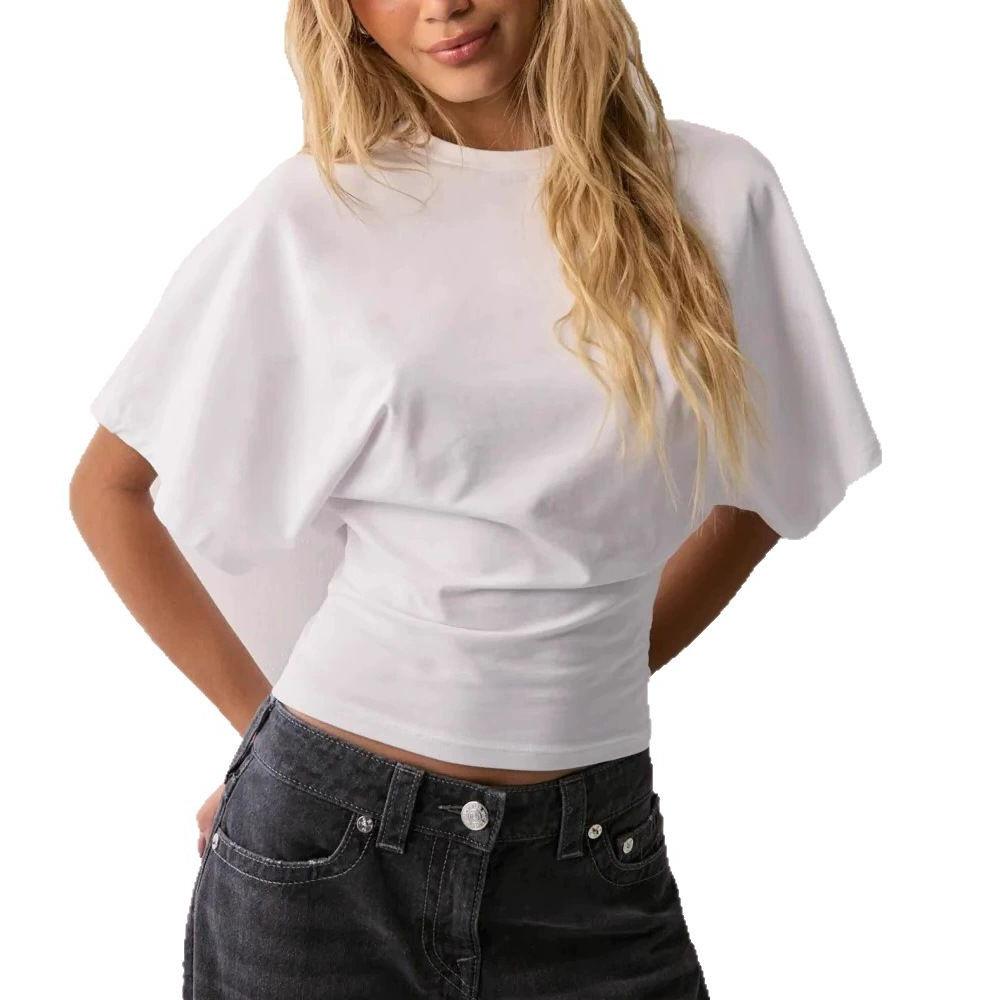 2025 Plus Size Women's Summer Casual Round Neck Short Sleeve T-Shirt - Solid Color