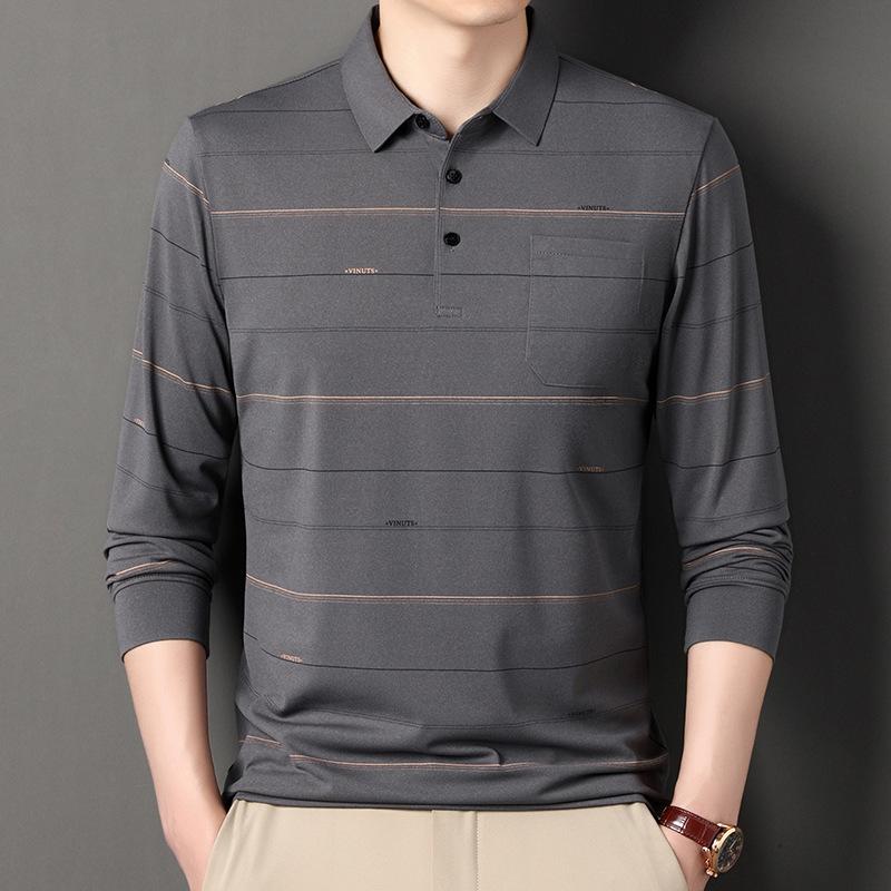 

Spring Men s Long Sleeved Top, Shirt Collar, Business Casual Top XXXL