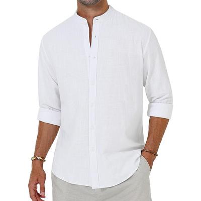 Cămăși Bărbați Bumbac In Cămăși cu Nasturi Guler Henley Cămăși de Plajă Vacanță Hawaiiană Topuri Casual Bărbați