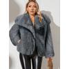 Women's Clothing Autumn and Winter New Imitation Fur Jacket Top Women's Artificial Wool Short Woolen Jacket Large Lapel
