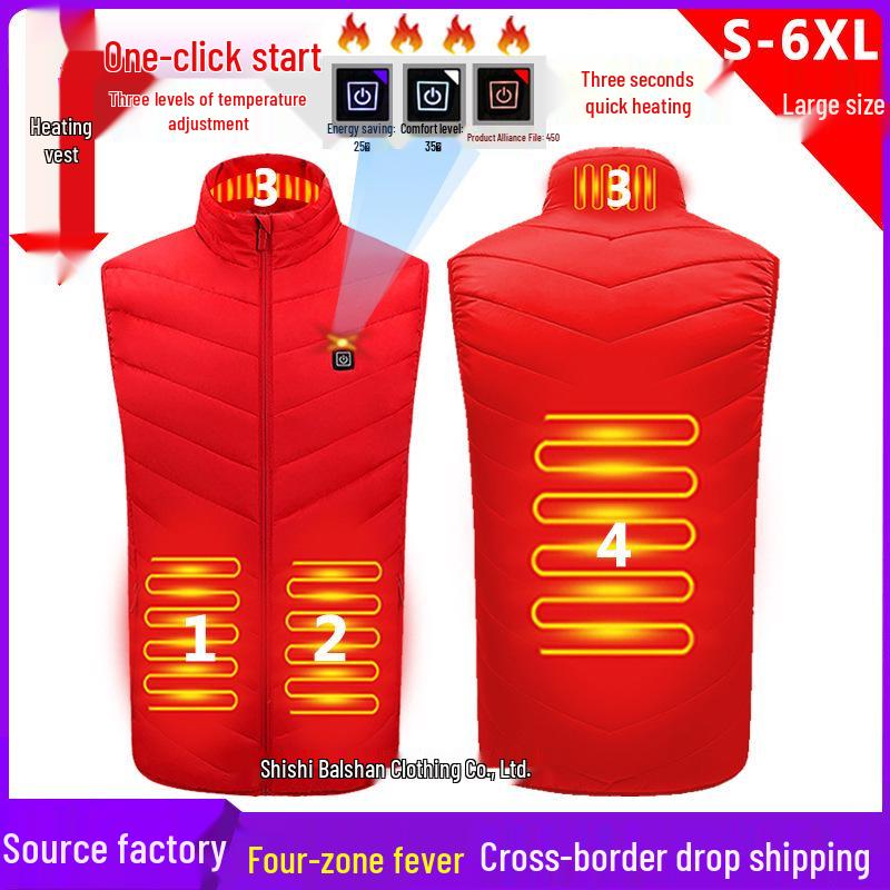 Unisex Winter Smart Heating Vest - Constant Temperature Electric Heated Cotton Jacket