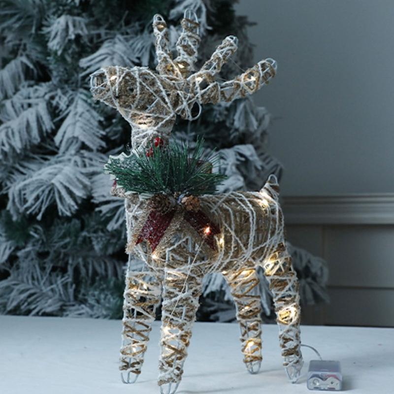 Elegant Iron Reindeer Figurine Christmas Tree Decoration Modern Simple Design For Holiday Displays