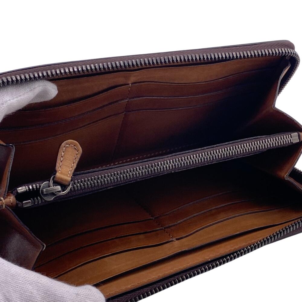 Berluti Zip Around leather Calligraphy Purse Brown leather mens Used