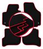 Velours-Fußmatten mit rotem Rand für: Seat Altea XL Minivan (08.2008-2015)
