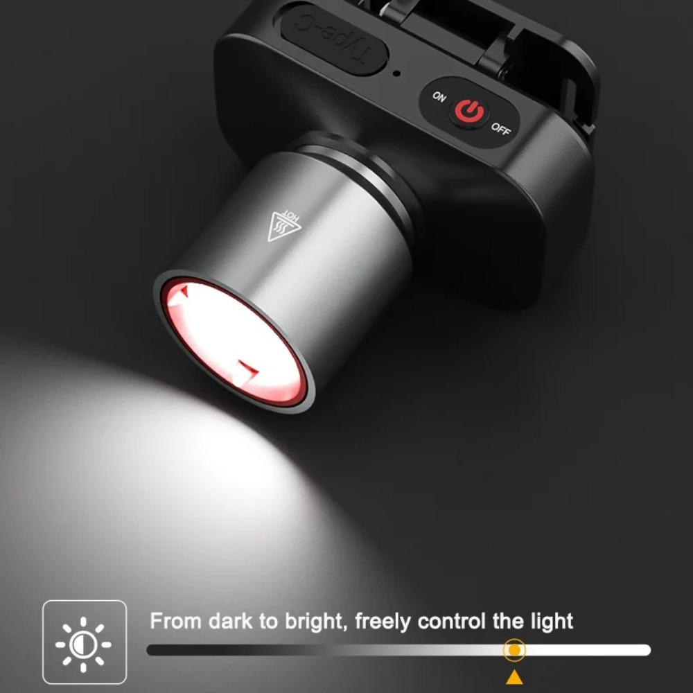 1200lumens Powerful Led Headlamp Headlight Zoom Head Lamp Flashlight Type-C Rechargeable Outdoor Fishing Lantern Head Torch