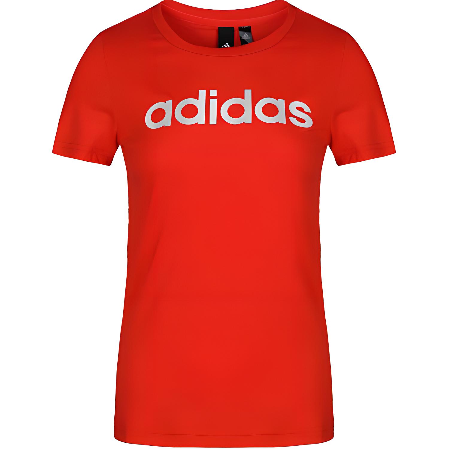 Adidas T Shirts Women s Red Crew Neck Moderate DM5346 S