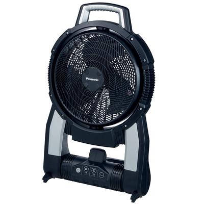 Panasonic įkraunamas ventiliatorius statyboms su kintamosios srovės adapteriu ir įkrovikliu, parduodamas dvigubai, plonas 141 mm sulankstytas, automatinis svyravimas, nešiojamas, belaidis