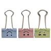 20pcs/pack Smiley Long Tail Clip, 19mm Cute and Creative Macaron Colored Metal Hollow Ticket Clip