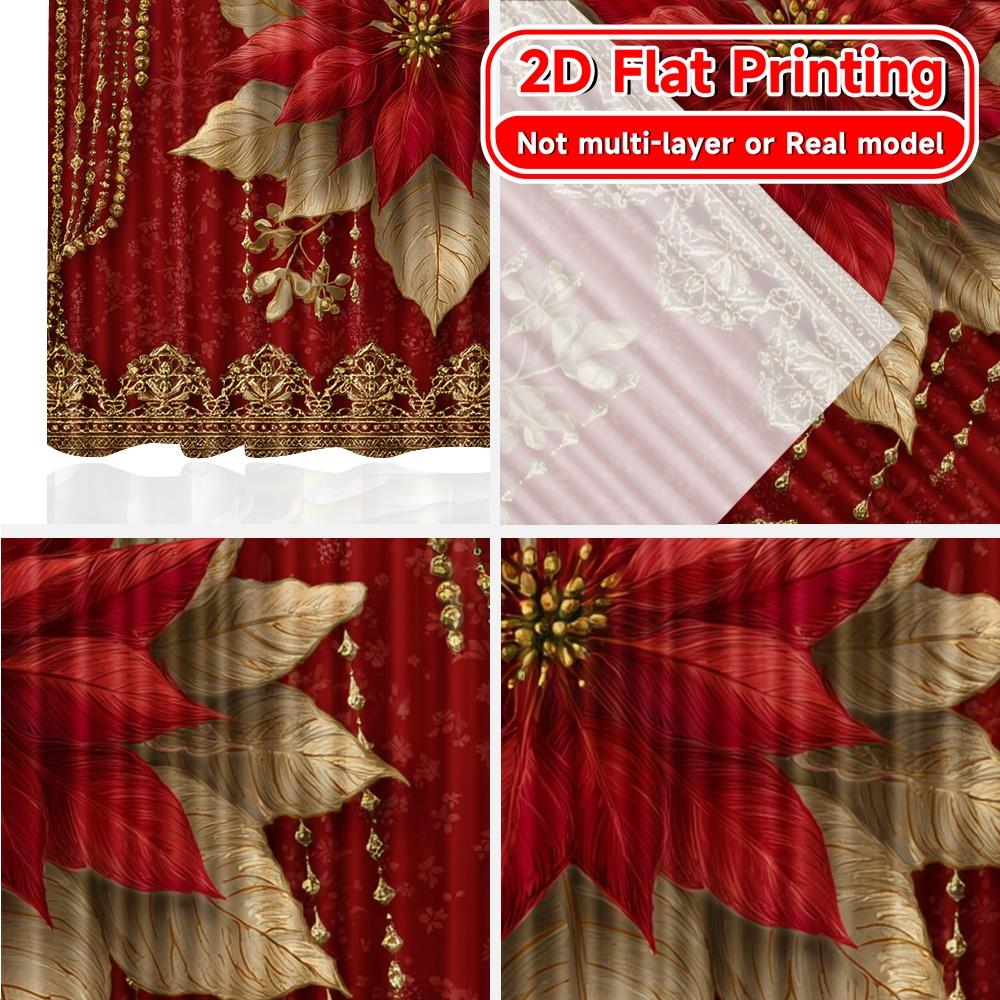 Set Of 2 Modern Flat Printing Crimson Elegance Curtain Prints Curtains Home Decor Ldeal Bedroom Light Filtering Polyester Ideal For