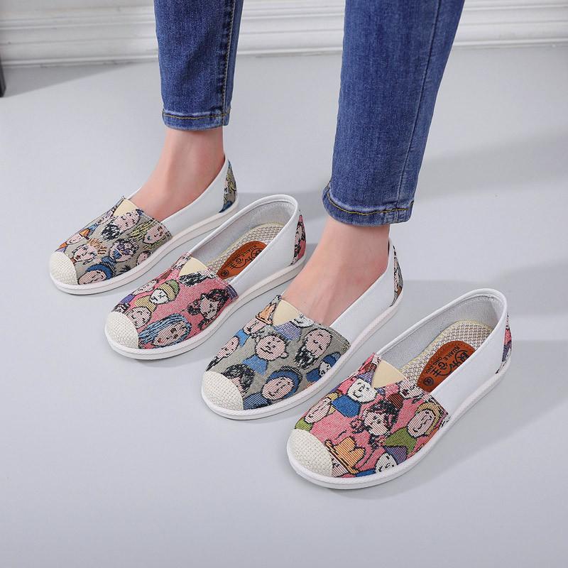 Spring New Cloth Shoes Women's Shoes Non-slip Soft Sole Trend Versatile Canvas Shoes One-pedal Fisherman Shoes