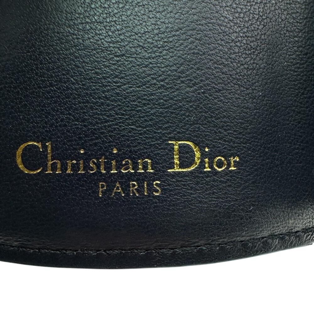 Dior compact Oblique canvas Montagne 30 Tri-fold wallet Navy canvas Women Used