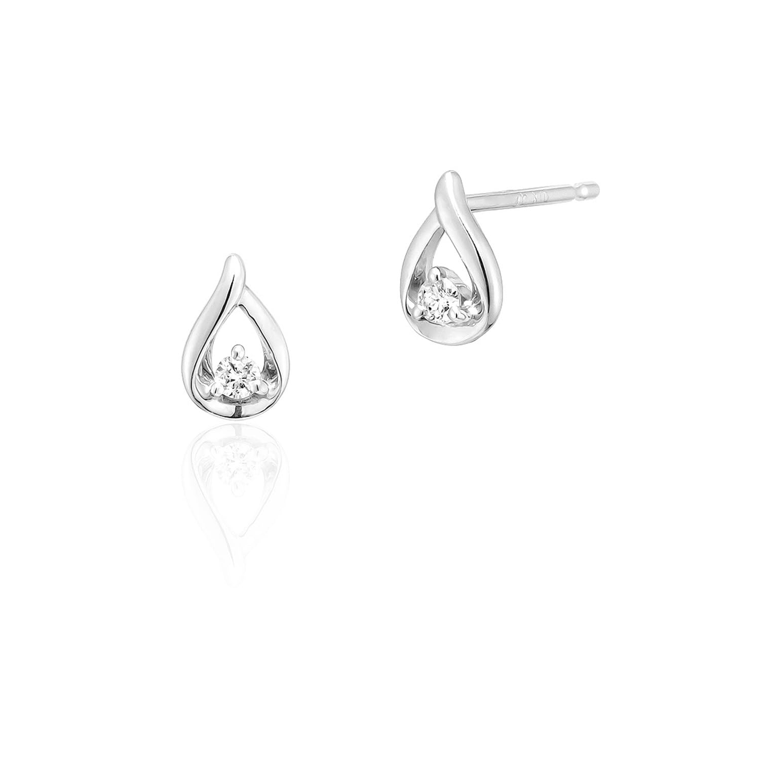 

Drop Diamond K10 White Gold Earrings 111446153203 [Yondo Sea] (РГ) Женский