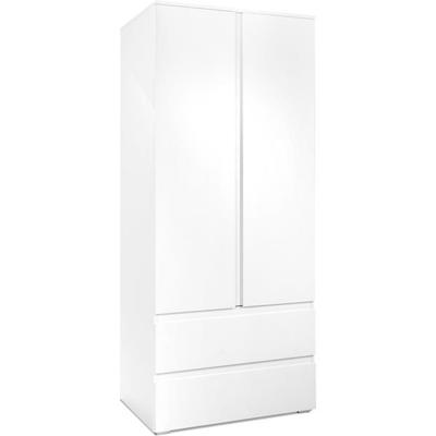 Image 60A Cabinet - 2 Hinged Doors - 2 Drawers - Matt White - L80 X H191 X D55 Cm
