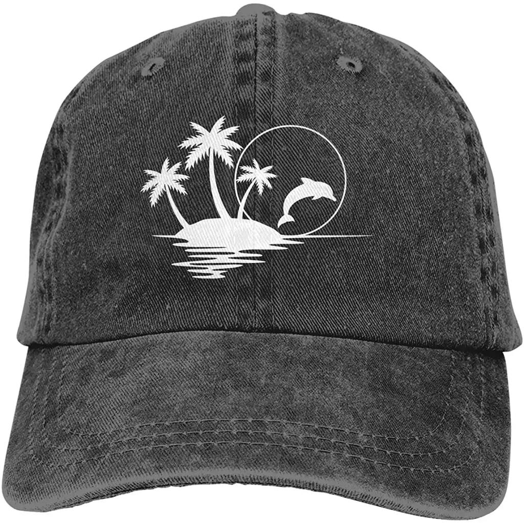 Palm Tree Baseball Caps Summer Aloha Beaches Outdoor Adjustable Cotton Denim Dad Hat Trucker Hat Snapback Cap