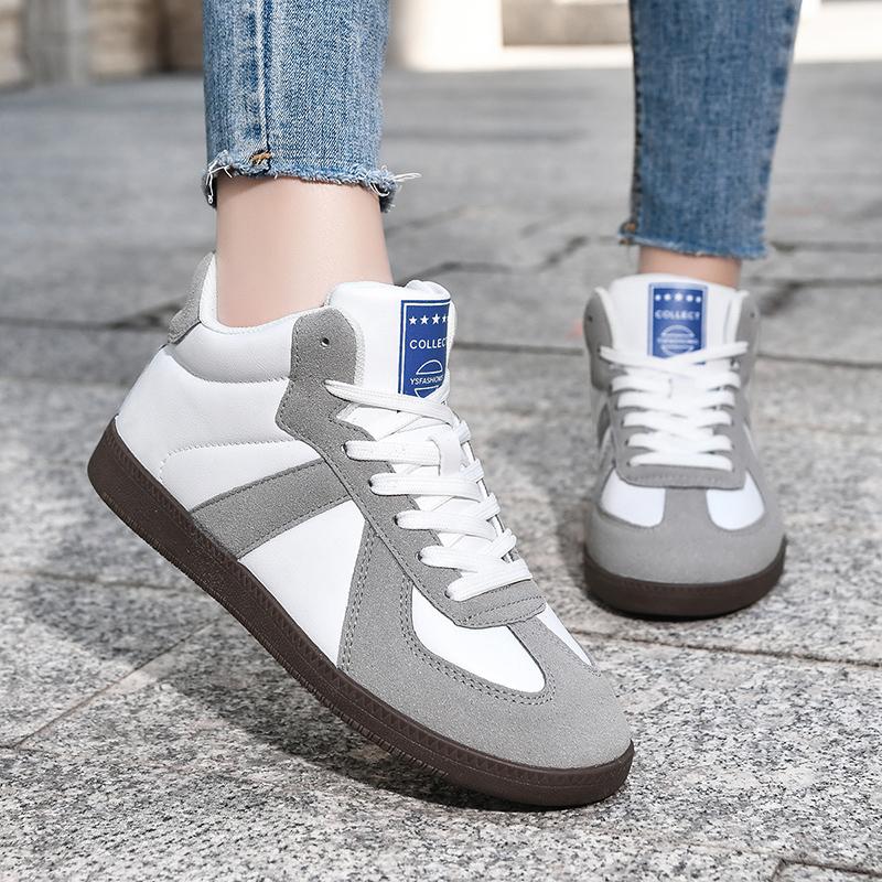 Outdoor Walking Shoes PU Leather Retro Trainers Men Women Elastic Flats Light Running Jogging Sports Shoes Traveling Shoes