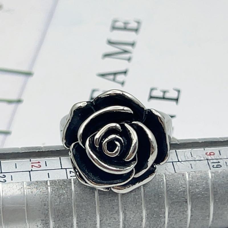 

2026 New Style Smoked Black Design Retro Elegant Rose Women s Rings Romantic Engagement Bride New Ring Zircon Accessories Tide 10