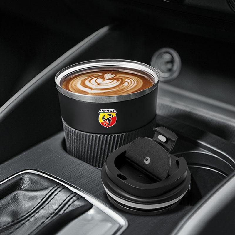 HIPNG1 Car Badge Thermos Cup Coffee Mug Stainless Steel Coffee Thermos Mug Emblem For Abbas Abarth Punto 124/125/500 Stilo Ducato Goods