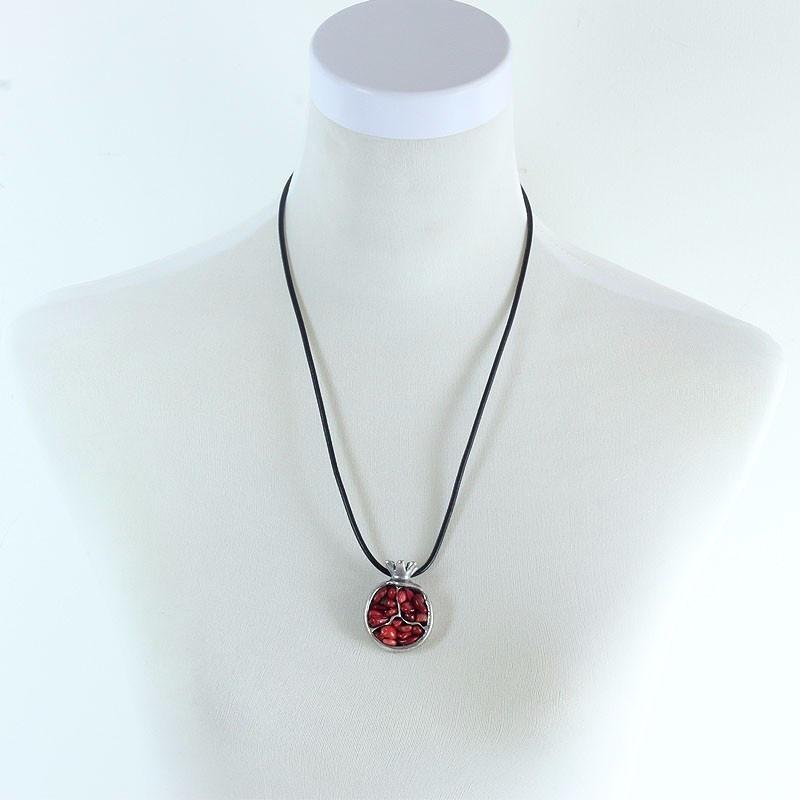 Collana Con Ciondolo Melograno In Argento 925 Brunito – Gioiello Artigianale Made In Italy, Anallergico, Catena 60cm