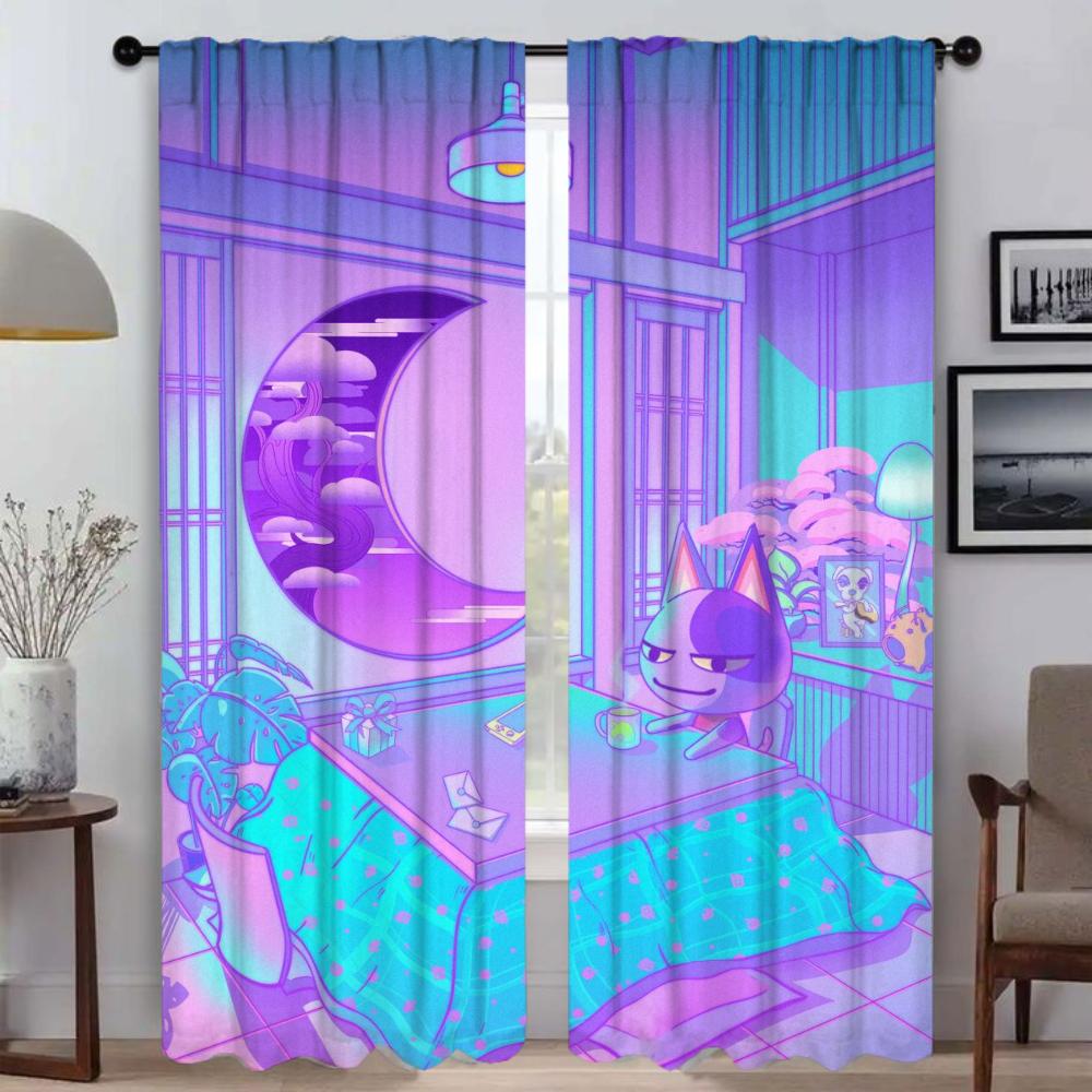 

Тюль для спальни City Pop Window Шторы для комнаты 2 панели Шторы от комаров Украшения на Хэллоуин Разделительные жалюзи Гостиная W50xH70cmx2pcs-CL