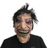 Halloween Black-haired, Yellow-toothed Ghost Face Horror Prank Masquerade Performance Latex Mask Costume Prop