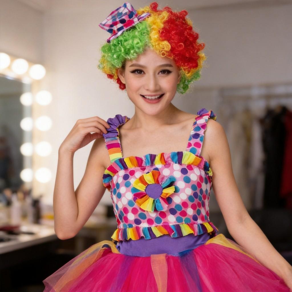 Clown Cosplay Costume For Adults With Polyester Fabric Perfect For Themed Parties And Performances