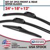 New OEM Windshield Wiper Blades Direct Connect Size Of 24"&18"&12" Front + Rear