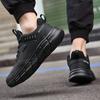 Men Thick Bottom Sneakers Platform Casual High Top Running Shoes Breathable Sock Sport Shoes Fashion Walking Black Footwear Big