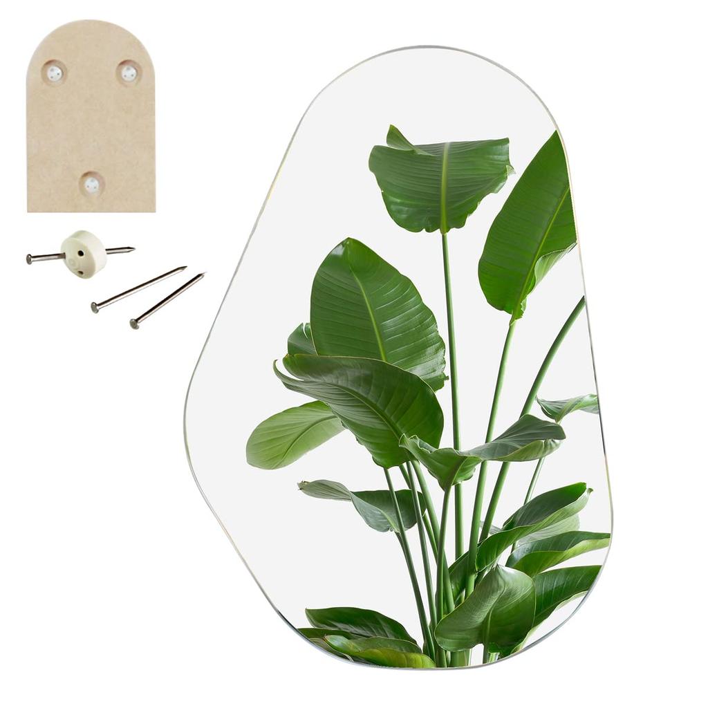 Muramatsu Kagami Store Mirror Wall Hanging Toilet Entrance Korean Design 27 x 39cm Wall Sticker Design Kagami no Katachiu [Rental Mirror]