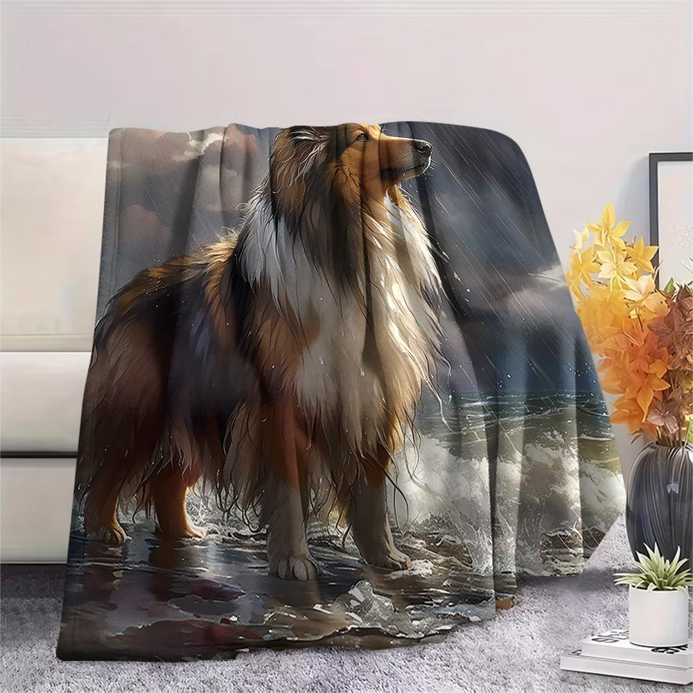 Australian Shepherd Print Flannel Blanket, High quality Comfortable for All Seasons, Home Decor, Warmth and Comfort, Perfect for Christmas Gifts
