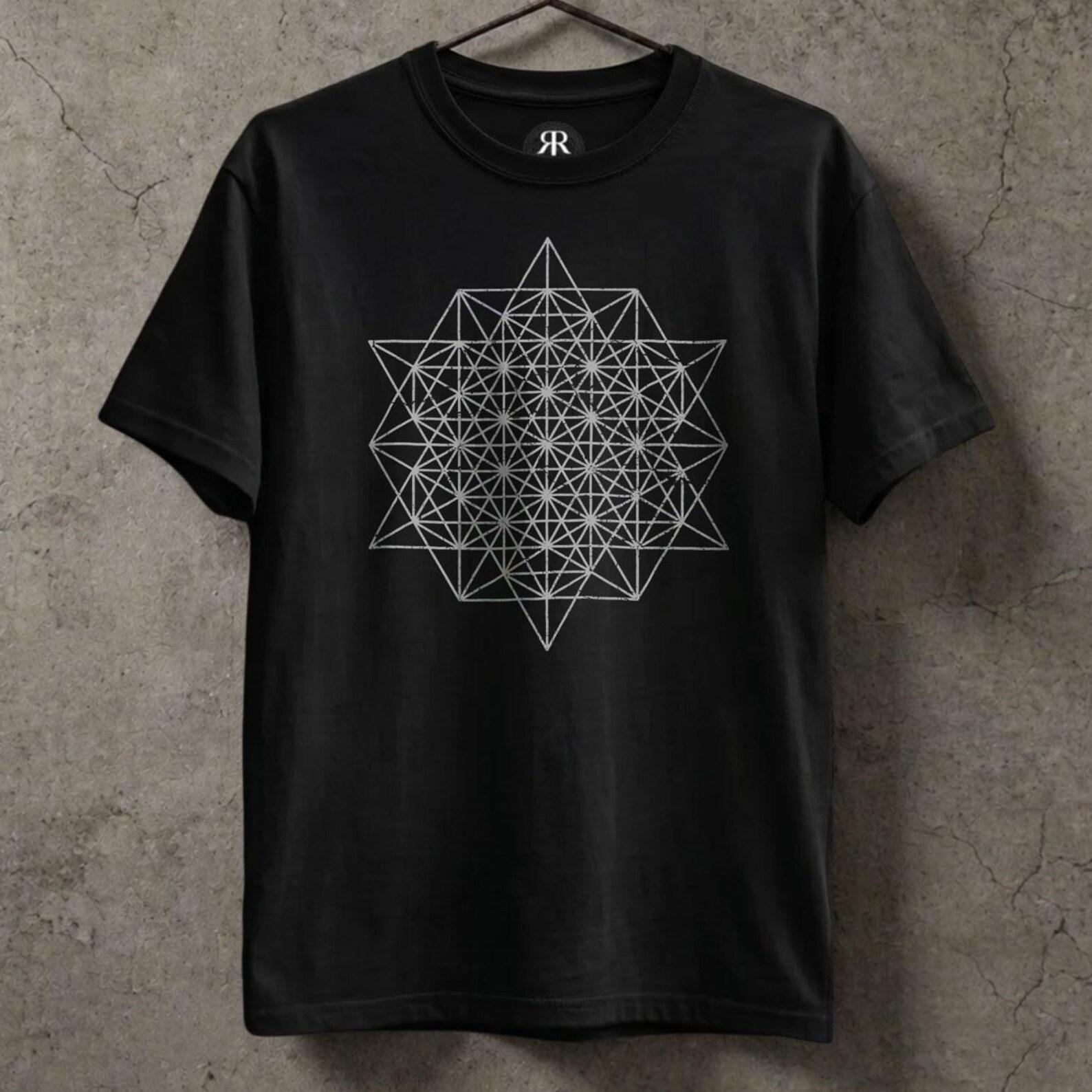 Star Tetrahedron Shirt, Merkaba, Sacred Geometry Shirt M
