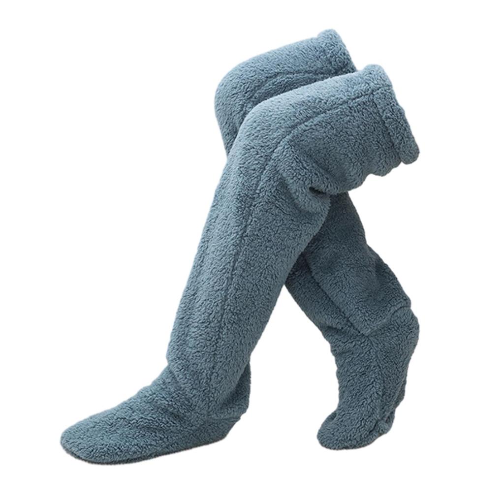 Leg Warmers Long Fuzzy Over Knee Socks Thigh High Stockings Boot Cuffs Open Toe Footless Non Slip