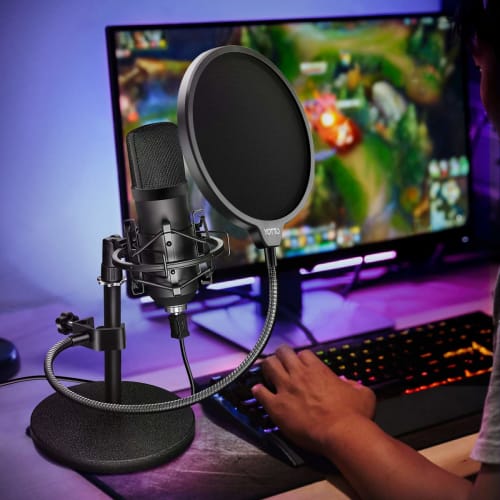 YOTTO Pop Guard Microphone Pop Blocker, 15.5cm Diameter, Double-Layered, Noise-Blocking Net