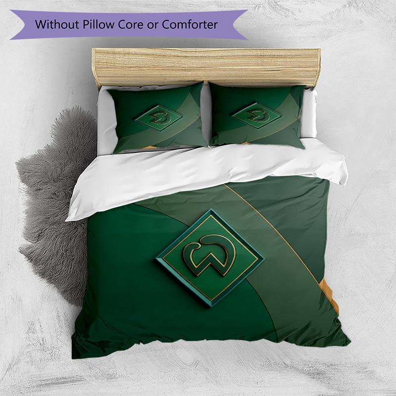 Set Lenzuola 3 Pezzi Stampato Werder Bremen, Comodo Set Copripiumino per Camera da Letto Amico della Pelle