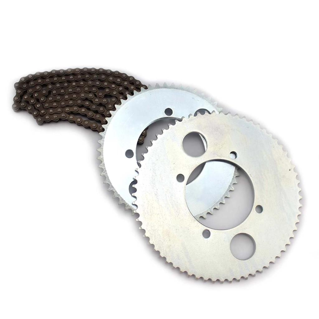 55/65 Teeth Four-Hole Chain Plate with 25H136 Chain, DIY Robot Tank Electric Model Toy Accessories Speed Reducer
