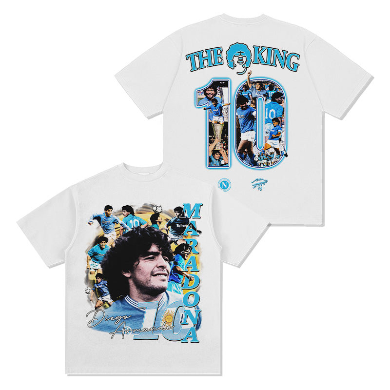 Diego Maradona bavlněné pánské fotbalové tričko Napoli dres 1989 šampion Památeční tričko Letní Unisex Krátký rukáv tričko