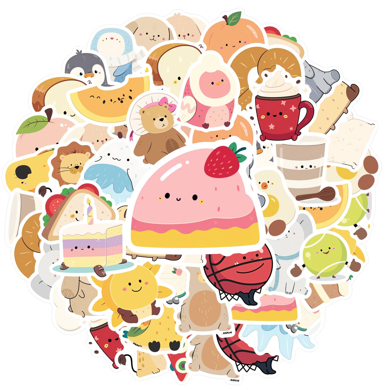 

35pcs-50pcs Cute Cute Creatures Stickers Cartoon Food DIY Stickers Stickers For Suitcase Fridge Phone Luggage Laptop