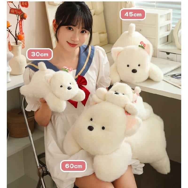 Adorable Cherry Westie Plush Toy For Kids Fluffy Soft Companionship Gift