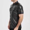 Herren Kurzarm Custom Street Style Hemd mit Knöpfen Motorradjacke für Partys, Alltag und Club-Outfits