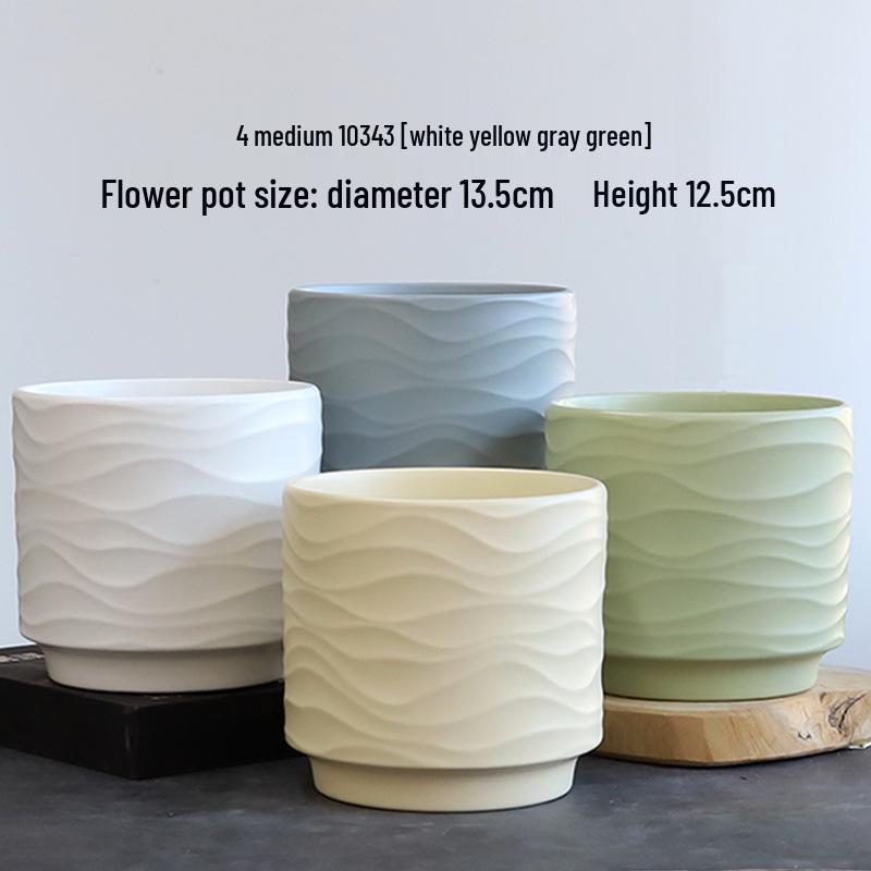 Nordic Minimalist Ceramic Flower Pot with Tray for Phalaenopsis, Orchid, and Succulent Plants