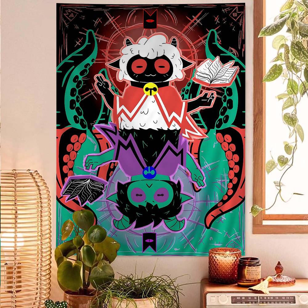 Game Cult Of The Lamb Colorful Tapestry Wall Hanging Bohemian Wall Tapestries Mandala Wall Hanging Sheets