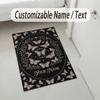 Butterflies Birds Night Theme Soft Crystal Velvet Rug Custom Name & Text Print Non Slip Floor Rug for Bedroom Living Room