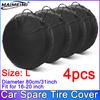 QC Black 4Pcs Wheel Tire Covers Case Car Tires Storage Bag Vehicle Wheel Protector for RV Truck Car Camper Trailer Car Styling
