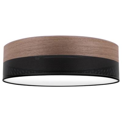 WOOD PLEXI CEILING LAMP BLACK 50CM WALNUT