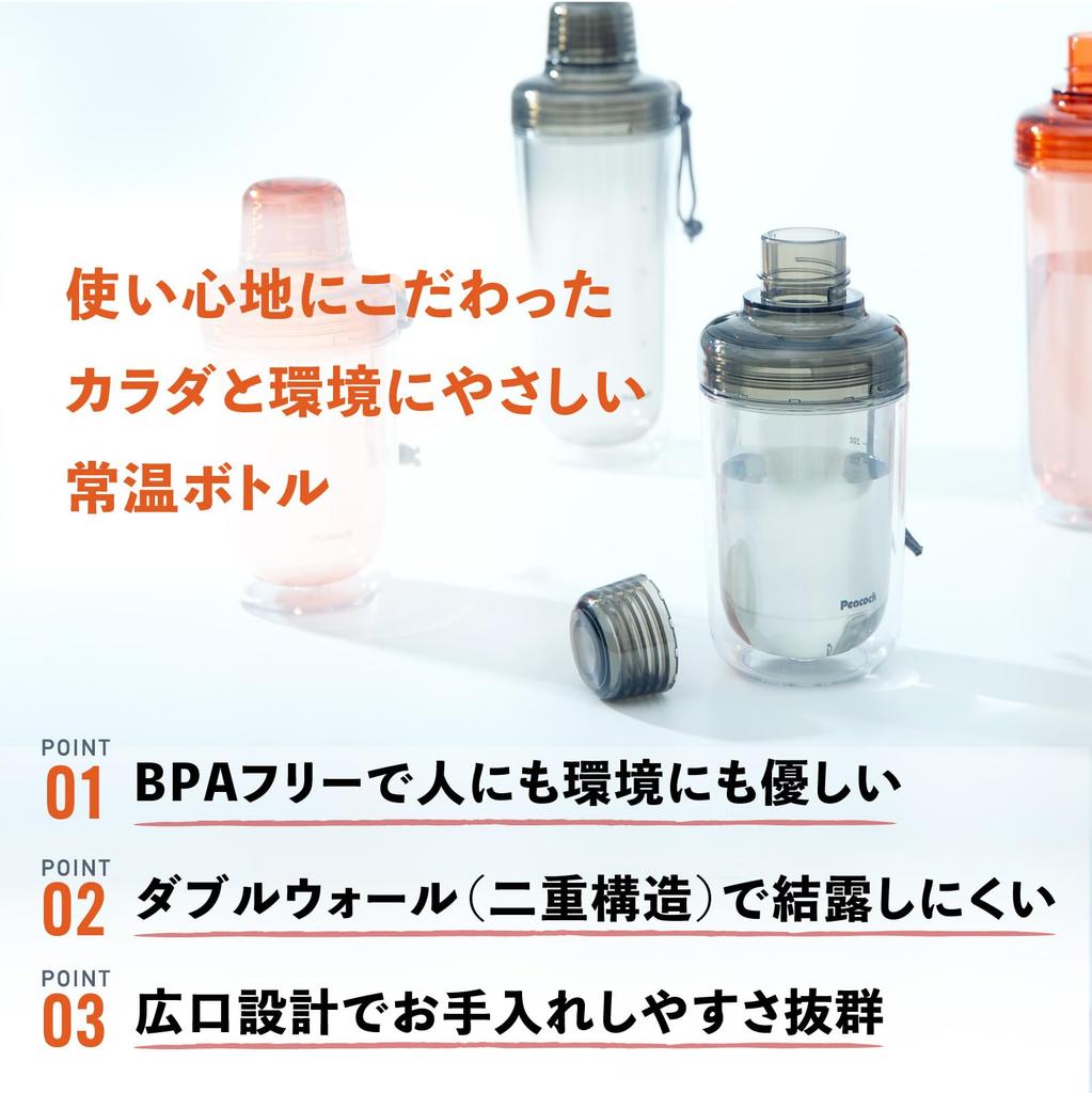 Vacuum Bottle Industry Clear Lightweight Shaker XH The-peacock (The-peacock) Bottle, 480ml, Smoke, Bottle, PPB-50