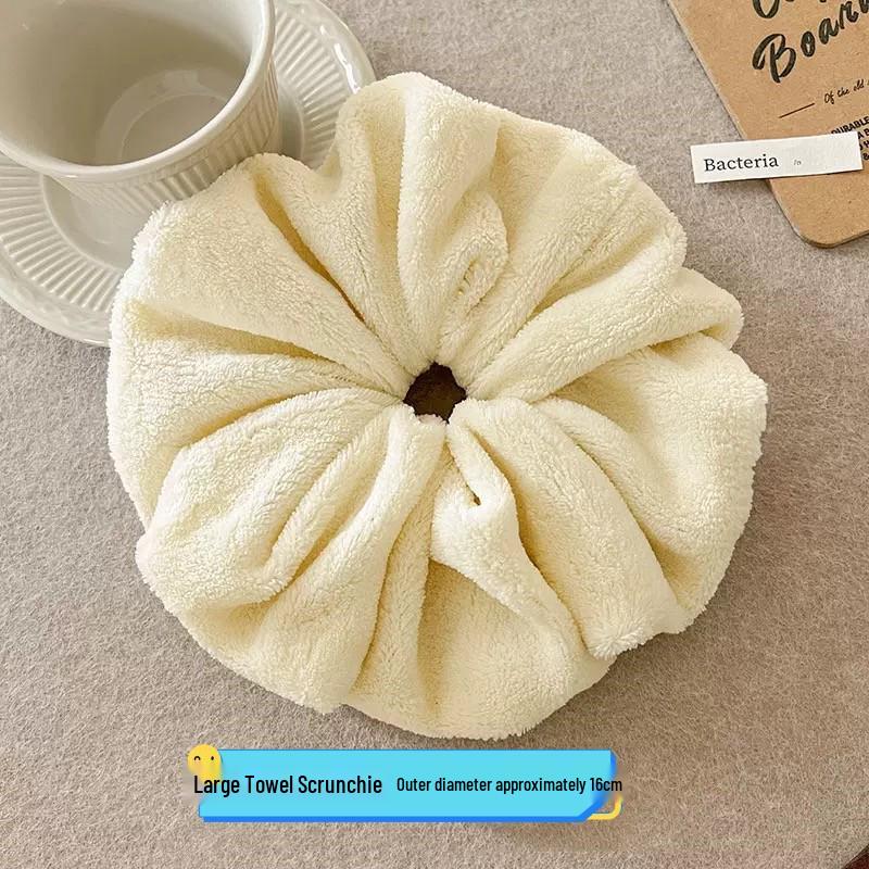 Super Absorbent XL Plush Hair Towel Scrunchie - Gentle, Damage-Free, Dual-Use for Hair & Face Washing