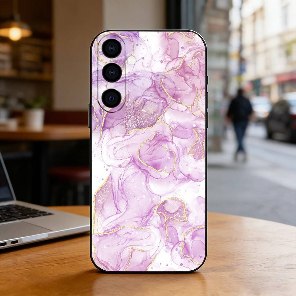 Marble Pattern Phone Case For Samsung Galaxy A73,A72,A71,A70,A53,A52,A51,Soft Silicone Black Cover
