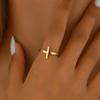 Stainless Steel Cross Open Ring for Men Women Vintage Hip-Hop Finger Ring Casual Simple Versatile Stackable Jewelry Wholesale