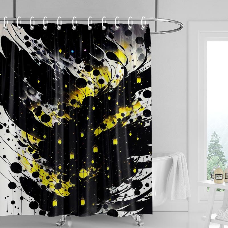 Colorful Chandelier Shower Curtain-Vibrant Multicolor Bulb, Gourmet Waterproof, Artistic Bathroom Decor 180x180cm