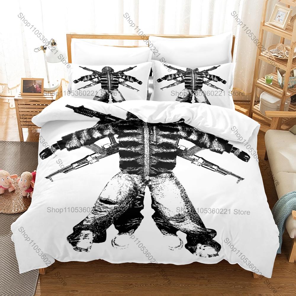 Cool Graphic Ken Carson Playboi Carti Opium Label Rage Rap Bedding Set Duvet Cover With 2 Pillowcases Teen Eboy Goth Bedroom Dec