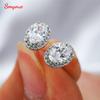 Smyoue 0.5CT 1CT Certified Moissanite Stud Earrings for Women Bride Classic Wedding Jewelry 100% 925  Silver